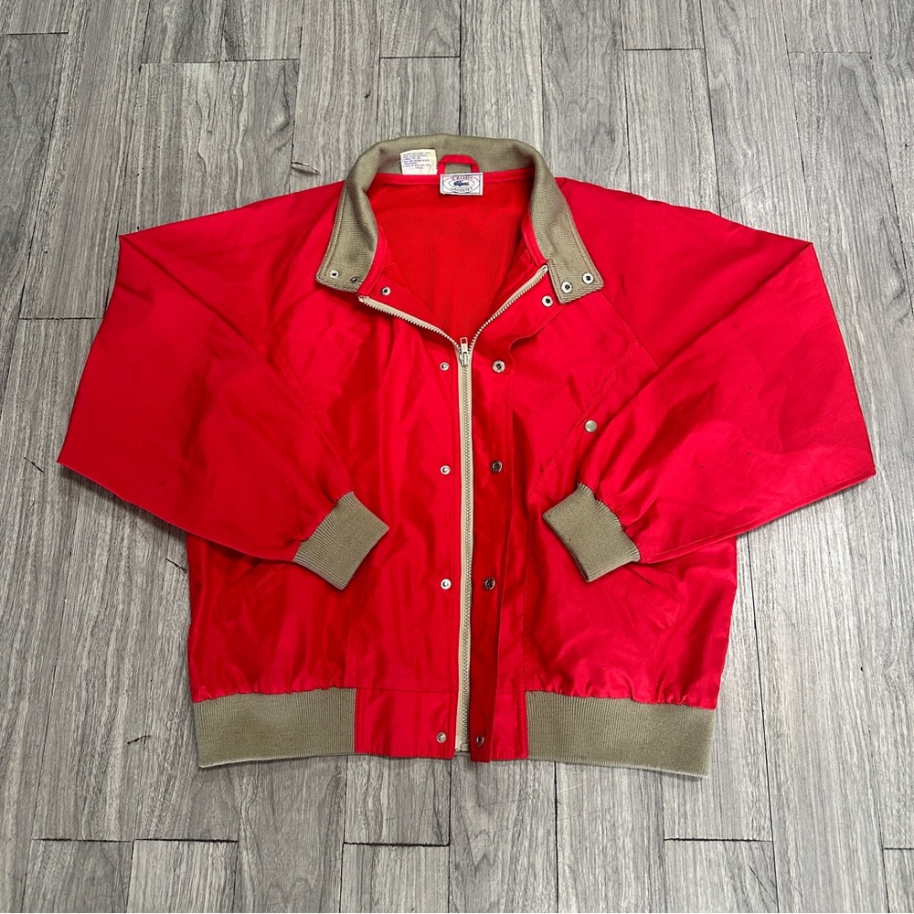 Vintage 90’s IZOD Lacoste Red Lightweight Zip Up Jacket